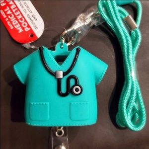 Green Nurse Scrub Medical Id & Sanitizer Holder
